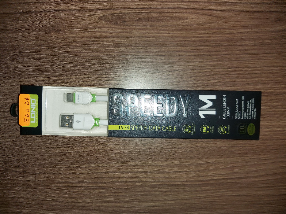 LDNIO SPEEDY USB Cable - A-Male to Type-C - 1 Mêtre >>500DA